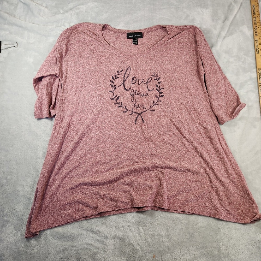 Wendy Bellissimo Maternity Women's Tunic 3/4 Sleeve"Love Grows Here" Pink M